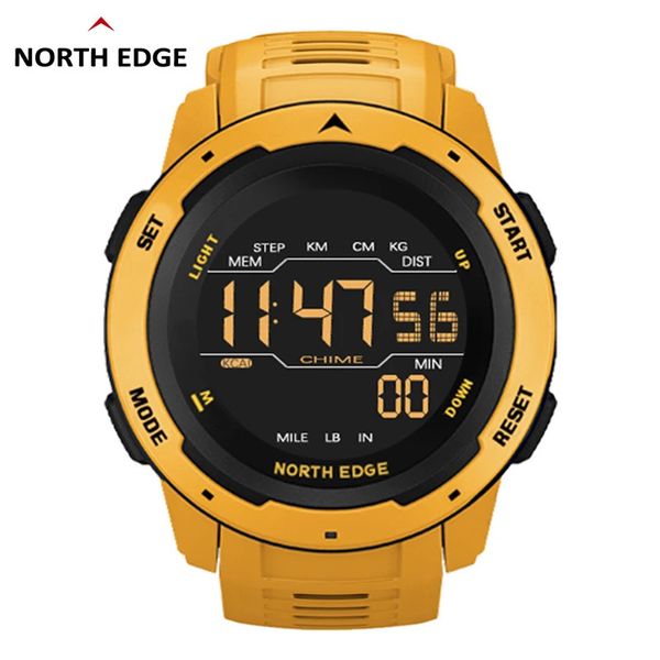 Montres-bracelets NORTH EDGE hommes montre numérique montres de sport pour hommes double temps podomètre réveil étanche 50 M montre numérique horloge militaire 231214