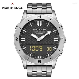 Montres-bracelets North Edge Montres numériques de sport pour hommes Montre de luxe pour hommes Étanche 50M Altimètre Baromètre Boussole Horloge lumineuse