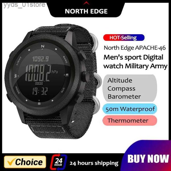 Relojes de pulsera North Edge para hombre altímetro inteligente termómetro de presión brújula reloj digital militar al aire libre inteligente impermeable 50 metros L240402