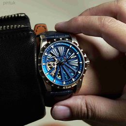 Montres-bracelets OBLVLO marque squelette montres mécanique automatique montre pour hommes Sport horloge décontracté lumineux en cuir véritable montre-bracelet RMS-U 24329