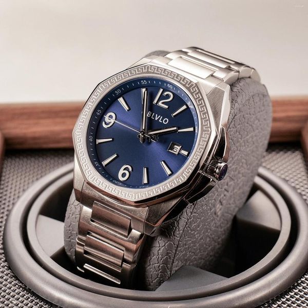 Relojes de pulsera OBLVLO Reloj de pulsera mecánico de acero 316L original para hombres Reloj automático resistente al agua para hombres Reloj Relogio Masculino CAM-SIM