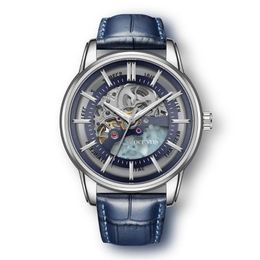 Horloges OCHSTIN Mechanisch Horloge Mannen Mode Lederen Horlogeband Vintage Skeleton Mannelijke Automatische Horloge Verjaardagscadeau Voor H229M