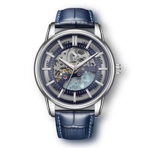 Horloges OCHSTIN Mechanisch Horloge Mannen Mode Lederen Horlogeband Vintage Skeleton Mannelijke Automatische Horloge Verjaardagscadeau Voor H333l