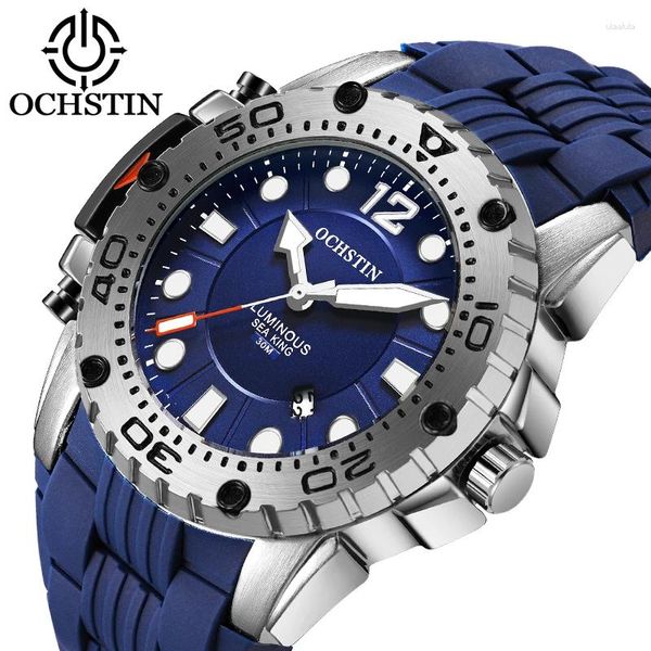 Montre-bracelets Ochstin Top Brand 2024 hommes Fashion Luxury Sport Watch Quartz Afficier Military Silicone Slicon Corloge de poignet Relogio