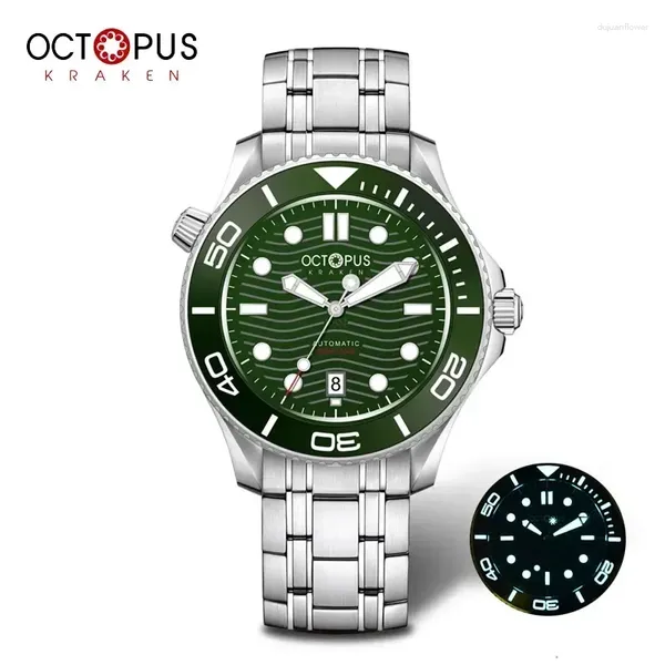 Mujeres de pulsera Octopus Sea Ghost PT5000 Reloj automático de buceo Sapphire BGW-9 Super Luminoso 300m Impenso de agua impermeable 316L Acero inoxidable