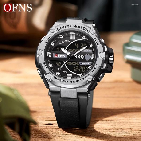 Montre-bracelets OFNS TOP G Style Men Mendar Watch LED Digital 50m Corloge imperméable mâle Sport extérieur Quartz Wristwatch Relogios