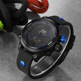 Polshorloges Ohsen Fashion Men Watches LED Display Analog Quartz Militaire sport relogio masculino reloj hombre