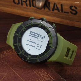 Horloges OHSEN LCD digitaal horloge Heren Dames Outdoor Sporthorloges 50M Waterdicht Mode Legergroen Rubberen band Horloge Klokken Geschenken