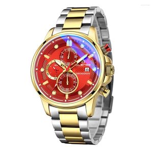 Montre-bracelets OLENSE Quartz Watch Men 2024 Top Brand Automatic Date Montreuse en acier inoxydable Chronother Chronograph Fashion Casual Tool