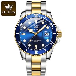 Relojes de pulsera OLEVS Blue Water Ghost Relojes para hombre Acero inoxidable Top Brand Luxury Cuarzo con reloj para hombres Relogio Masculino Reloj para hombre 230517
