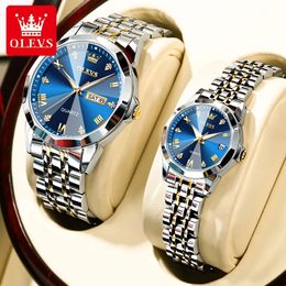 Polshorloges olevs paar horloges voor geliefden topmerk luxe kwarts klok waterdichte polshorloge polshorloge mode casual dames kijken paar love 231214