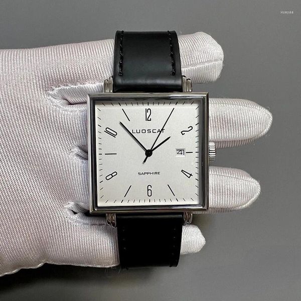 Relojes de pulsera OMOS Reloj de cuarzo Acero inoxidable Impermeable Ultrafino Fecha automática Moda Minimalista Bauhaus Hombres