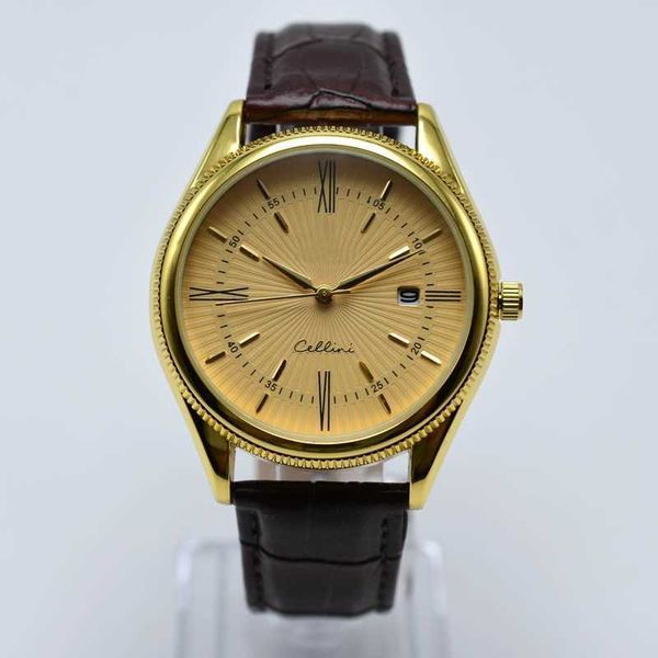 Relojes de pulsera a la venta Fecha automática Moda Oro Hombres Reloj de diseñador Correa de cuero de cuarzo Relojes analógicos Relojes de pulsera al por mayor Regalos Montre Homme