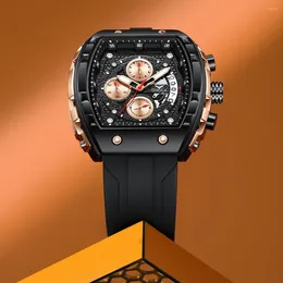 Montre-bracelets Onola Rose Gold Business Men Watch Sport Fashion Sport Quartz Timer SWATCH de bracelet de haute qualité Date d'horloge