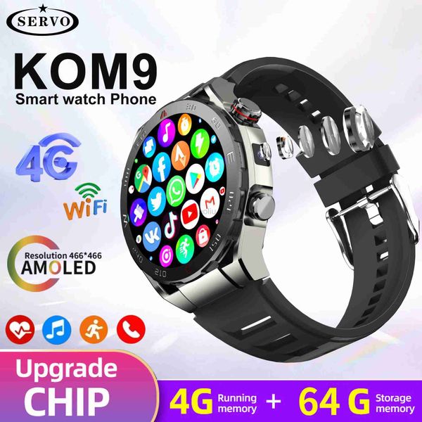 Relojes de pulsera Original 4G 64G Reloj inteligente Ultra Hombres Google Store Tarjeta Google Play Tarjeta SIM Ranura impermeable Bluetooth Deporte Android Teléfono Cámara de video 240319