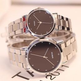 Montres-bracelets Original Marque Simple Montre-Bracelet Amoureux De La Mode Casual En Acier Inoxydable Horloge À Quartz Hommes Femmes Montres D'affaires Relogio