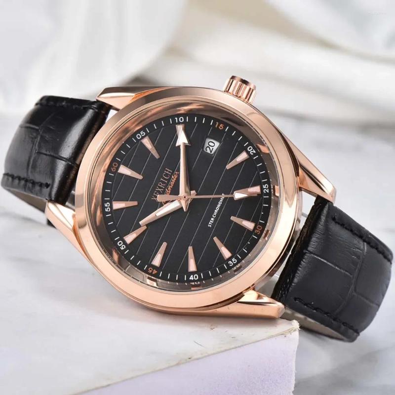 Armbanduhren Original Markenuhren für Herren Stahl Wasserdichte automatische mechanische Uhr Einfache hochwertige Business-Sportuhren