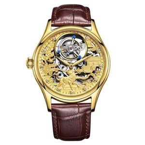 Polshorloges originele luxueuze tourbillon mechanisch horloge mannen top saffier waterdichte skelet skelethond dial relogio masculino 701 2024