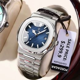 Relojes de pulsera Otros productos POEDAGAR Reloj casual de lujo Marca de moda Esfera cuadrada Calendario de acero inoxidable Luminoso Impermeable Hombres Reloj masculino 230506