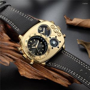 Polshorloges oulm zwart golden 9865 sport horloge grote wijzerplaat mannelijk kwarts polshorloge polship