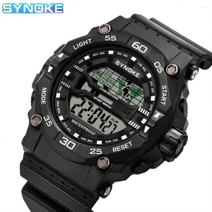 Montre-bracelets en plein air Regardez les hommes numériques Fashion LED LED GOUR STOWATCH CHORD MEN'S HORDE REGOIO MASCULINO