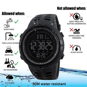 Polshorloges buiten sport horloge multifunctionele horloges wekker chrono 5Bar waterdichte digitale reloj hombre elektronisch