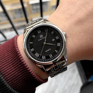 Horloges PABLO RAEZ roestvrijstalen herenpolshorloge Luxe zakelijke mode-stijl Vlinderkalender Quartz datumhorloge Hoge kwaliteit klok