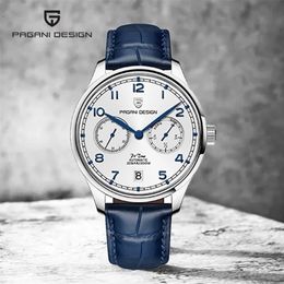 Relojes de pulsera PAGANI DESIGN 41MM Pilot Watch Zafiro Glass Power Reserve Relojes mecánicos automáticos Reloj impermeable de acero inoxidable para hombres 221018