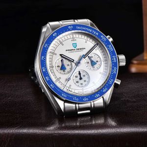 Polshorloges Pagani Design Heren Blue Aerospace Lunar Quartz Mens Speed Sport Chronograph AR Sapphire Crystal 2024 Nieuwe klok