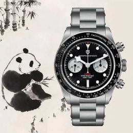 Polshorloges Pagani Design Heren Panda Chronograph Luxury Quartz Pols es Japanse ment saffier Mirror 10Bar waterdichte klok