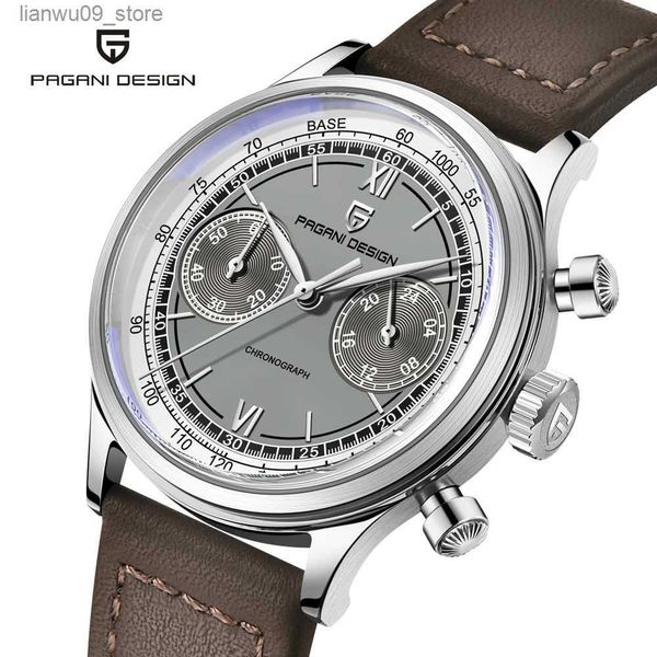 Relojes de pulsera PAGANI DESIGN Relojes para hombre 2023 Top Luxury AR Sapphire Reloj de cuarzo para hombres Cuero Compacto Dial Retro Cronógrafo Reloj HombreQ231123