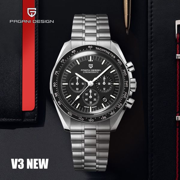 Montre-bracelets Pagani Design Mens Watches Top Brand Brand Luxury Automatic Quartz Chronograph Sport Sport Sport en acier inoxydable Relogio 230811