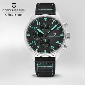 Polshorloges Pagani Design VK67 Men Pilot Quarterly Watches 42mm Sapphire Glass AR Coating Chronograph 100m roestvrij horloge voor 221122