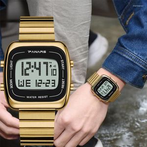 Polshorloges Panars Men Watches waterdichte roestvrijstalen riem digitale horloge sportheren mannelijke elektronische klok relogio masculino