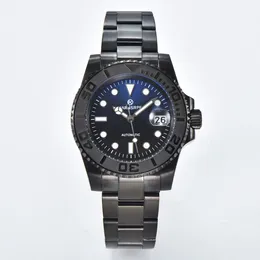 Relojes de pulsera PARNSRPE 40 mm Automático NH35 Movimiento Reloj de lujo Azul Negro Degradado Dial Fecha Caja de acero inoxidable Luminoso