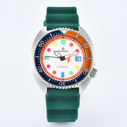 Relojes de pulsera PARNSRPE Diver Reloj mecánico automático para hombres Dial aséptico Indicador de fecha de cristal de zafiro Japón NH35 Movimiento