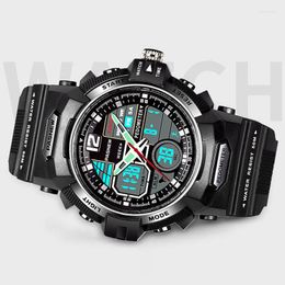 Polshorloges PAS Professional Men's Sports Watch Led Digital Analog Quartz Men Multifunctionele Reloj Hombre 2023