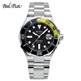 Montres-bracelets Paul Picot Luxe Hommes Montres En Acier Inoxydable Bande De Mode Étanche Quartz Montre Pour Homme Calendrier Mâle Horloge Reloj Hombre 230215