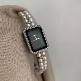 Montre-bracelettes Bracelet Pearls Bijoux Watch Luxury Quartz Wristwatch pour femmes Gift Ladies Fashion