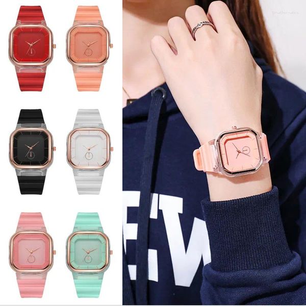 Horloges Persoonlijkheid Kleurrijk Siliconen Band Horloge Voor Vrouwen Trendy Casual Eenvoudige Polsaccessoires