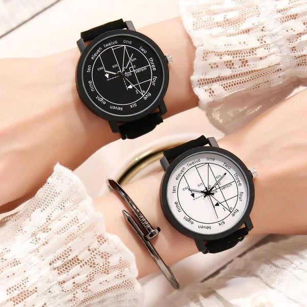 Relojes de pulsera personalizados y minimalistas para mujer, tendencia de moda, cinturón de moda, relojes para parejas de estudiantes de secundaria masculina