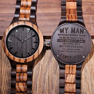 Relojes de pulsera Relojes de madera personalizados para hombres Regalo de aniversario Padrinos de boda personalizados Presente Día del padre