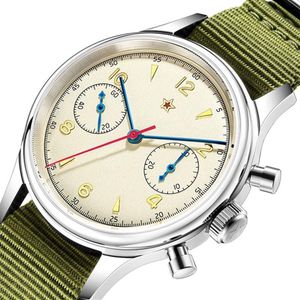 Montres-bracelets Pilot Seagull Mouvement 1963 Chronographe Montre Homme Saphir Quartz 40mm Montres Hommes Pour Hommes Montre Étanche 254I
