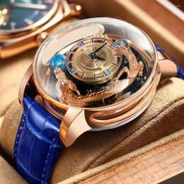 Montre-bracelets Pindu Casual Top Brand Business Men's Watch's Watch 30m étanche en cuir lumineux Exquis Relogie Masculino Box