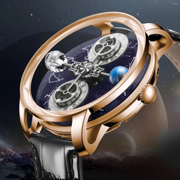 Relojes de pulsera PINDU Reloj de pulsera mecánico celestial Starry Doce constelaciones Espejo de zafiro Edición limitada Reloj de moda Miyata 8215