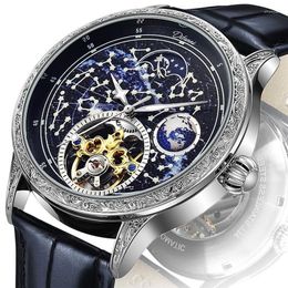 Horloges Planet Tourbillon Mechanisch horloge voor heren Luxe roestvrijstalen automatische horloges Man Business Casual Waterdicht Ma229G