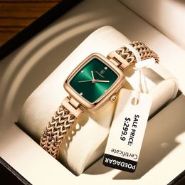 Montres-bracelets POEDAGAR Montre carrée de luxe pour femme étanche en acier inoxydable dames robe à quartz élégantes femmes montres mode reloj 231027