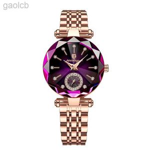 Montres-bracelets POEDAGAR romantique cristal dames montres haut marque diamant étanche femmes montre de luxe en acier inoxydable femme horloges or rose 24319