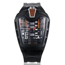 Horloges Giftige sportwagen Concept Racing Mechanische stijl Zescilinder motorruimte Creatief horloge Heren Trend F322e