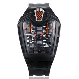 Horloges Giftige sportwagen Concept Racing Mechanische stijl Zescilinder motorcompartiment Creatief horloge Heren Trend F213M